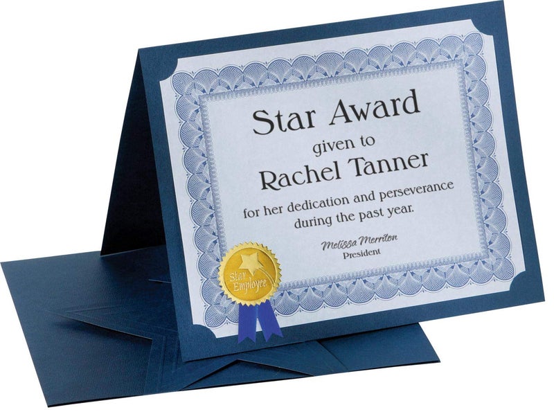 PaperDirect Traditional Blue Standard Certificates - 100 Sheets, 8.5 x 11, 28 lb Parchment Paper, Laser & Inkjet Printer Compatible, Perfect for Awards, Graduations, Employee Recognition - Image 4